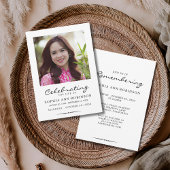 Celebration of Life Photo Modern Memorial 招待状