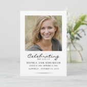 Celebration of Life Photo Modern Memorial  招待状 (スタンド正面)