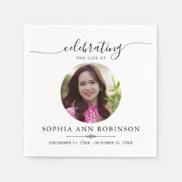 Celebration of Life Photo Modern Memorial Funeral スタンダードカクテルナプキン