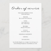 Celebration of Life Photo Order of Service プログラム (裏面)