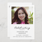 Celebration of Life Photo Order of Service プログラム (正面/裏面)