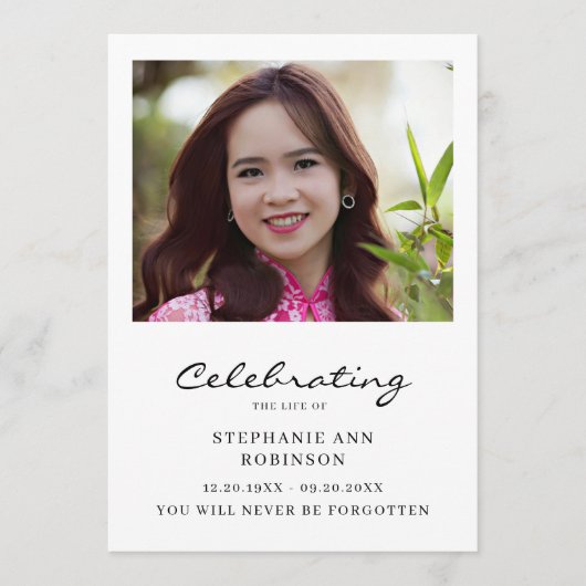 Celebration of Life Photo Order of Service プログラム (正面)