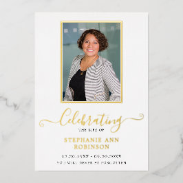 Celebration of Life Photo Order of Service 箔招待状