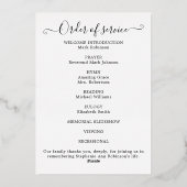 Celebration of Life Photo Order of Service 箔招待状 (裏面)