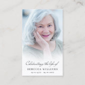 Celebration of Life Photo Prayer Sympathy Cards 名刺 (正面)
