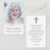 Celebration of Life Photo Prayer Sympathy Cards 名刺 (正面/裏面)