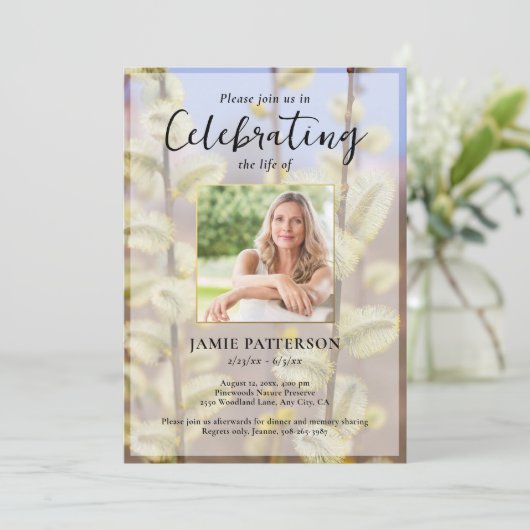 Celebration of Life Photo, Pussy Willows Funeral 招待状 (スタンド正面)