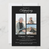 Celebration of Life Photos, Memorial Black White 招待状 (正面)