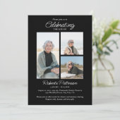 Celebration of Life Photos, Memorial Black White 招待状 (スタンド正面)