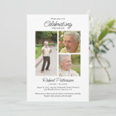 Celebration of Life Photos, Memorial Simple White 招待状 (スタンド正面)