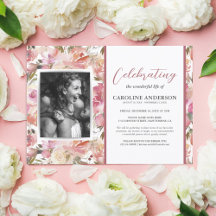 Celebration of Life Pink Floral Photo