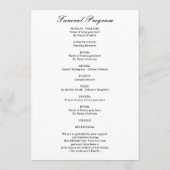 Celebration of Life Programs – Forever In Our Hear プログラム (裏面)