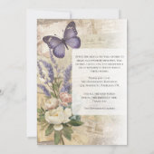 Celebration of Life Purple Butterfly Peony Funeral 招待状 (裏面)