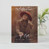 Celebration of Life Script Funeral Photo | Black サンキューカード (スタンド正面)