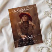 Celebration of Life Script Funeral Photo | Black サンキューカード