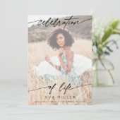 Celebration of Life Script Funeral Photo | White サンキューカード (スタンド正面)