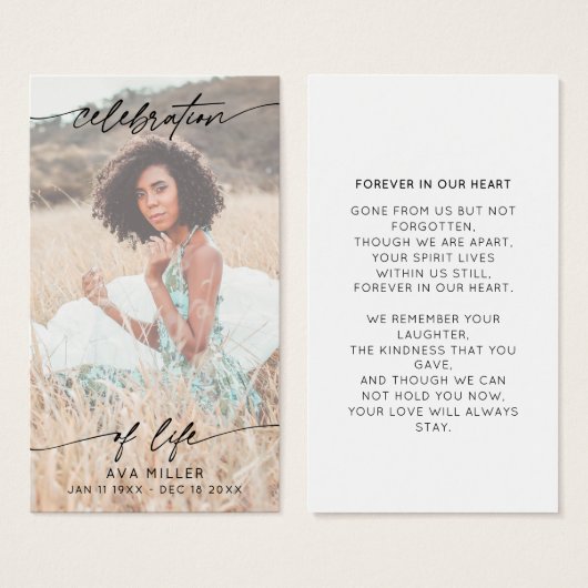 Celebration of Life Script Memorial Funeral White  (正面&裏面)