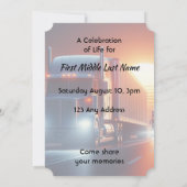 Celebration of Life Semi-Truck Tractor-trailer  招待状 (裏面)