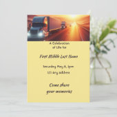 Celebration of Life Semi-Truck Tractor-trailer 招待状 (スタンド正面)