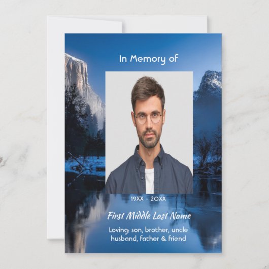 Celebration of Life Servce Mountain Lake Winter  招待状 (正面)