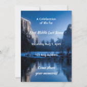 Celebration of Life Servce Mountain Lake Winter  招待状 (裏面)