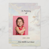 Celebration of Life Service Angel Reaching  招待状 (正面/裏面)