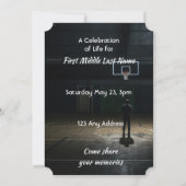 Celebration of Life Service Basketball Player 招待状 (裏面)