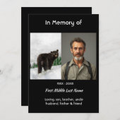 Celebration of Life Service Black Bear Animal 招待状 (正面/裏面)