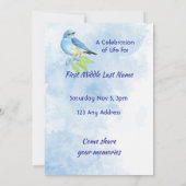 Celebration of Life Service Bluebird Garden Bird  招待状 (裏面)