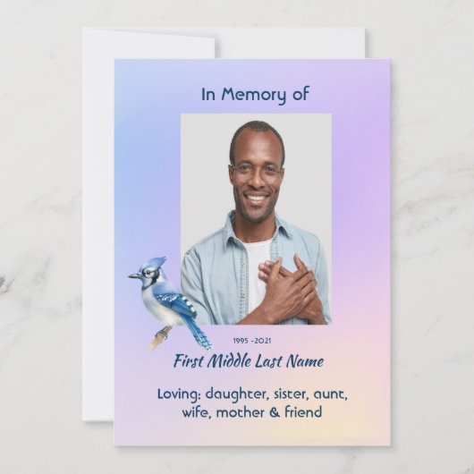 Celebration of Life Service Bluejay  招待状 (正面)