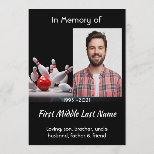 Celebration of Life Service  Bowling Bowler 招待状 (正面)