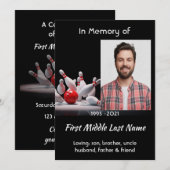 Celebration of Life Service  Bowling Bowler 招待状 (正面/裏面)