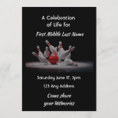 Celebration of Life Service  Bowling Bowler 招待状 (裏面)