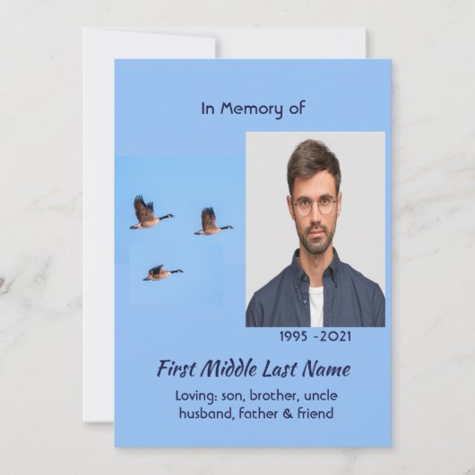 Celebration of Life Service Canada Goose Outdoors 招待状 (正面)