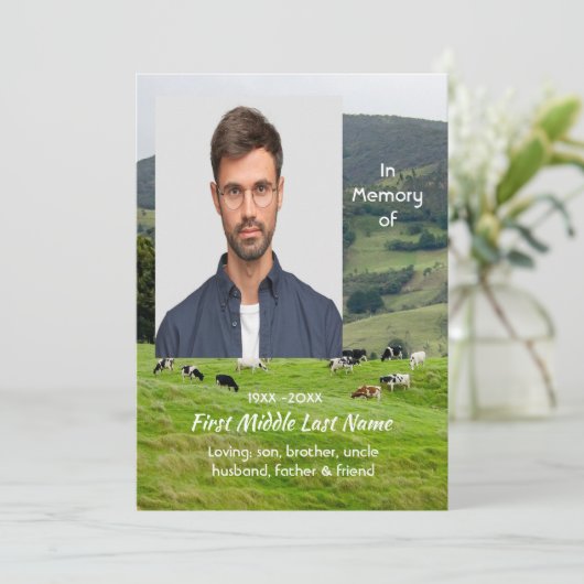 Celebration of Life Service Cattle Farm Landscape 招待状 (スタンド正面)