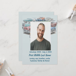 Celebration of Life Service Classic Vintage Car  招待状