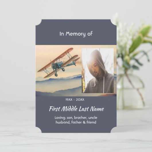 Celebration of Life Service Clouds Biplane Sky 招待状 (スタンド正面)