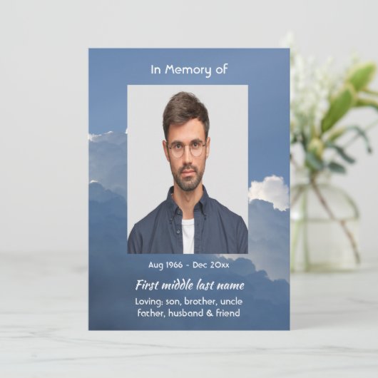 Celebration of Life Service Clouds Sky Heavenly 招待状 (スタンド正面)