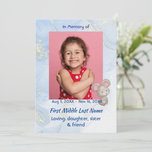 Celebration of Life Service Cute Mouse Children   招待状 (スタンド正面)