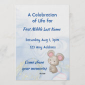 Celebration of Life Service Cute Mouse Children 招待状 (裏面)