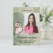 Celebration of Life Service  Cute Owl Bird 招待状 (スタンド正面)