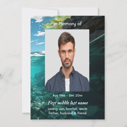 Celebration of Life Service Deep Sea Diving Diver 招待状 (正面)