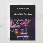 Celebration of Life Service Drummer Drums Band  招待状 (正面)