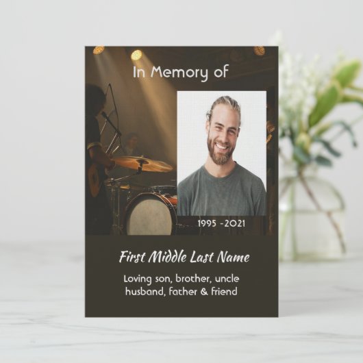 Celebration of Life Service  Drummer Drums Band  招待状 (スタンド正面)