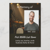 Celebration of Life Service Drummer Drums Band 招待状 (正面)