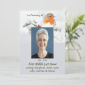 Celebration of Life Service English Robin Bird 招待状 (スタンド正面)