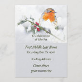 Celebration of Life Service English Robin Bird 招待状 (裏面)