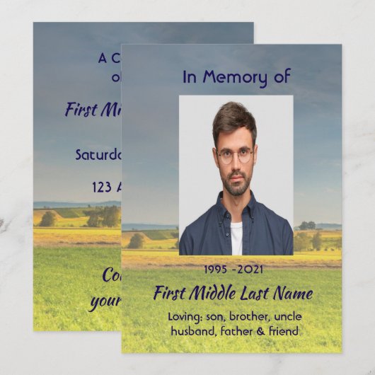 Celebration of Life Service  Farm Crop Prairie セーブザデート (正面/裏面)