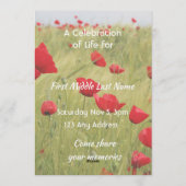 Celebration of Life Service  Field Red Poppy 招待状 (裏面)