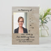 Celebration of Life Service Footprints in Sand 招待状 (スタンド正面)